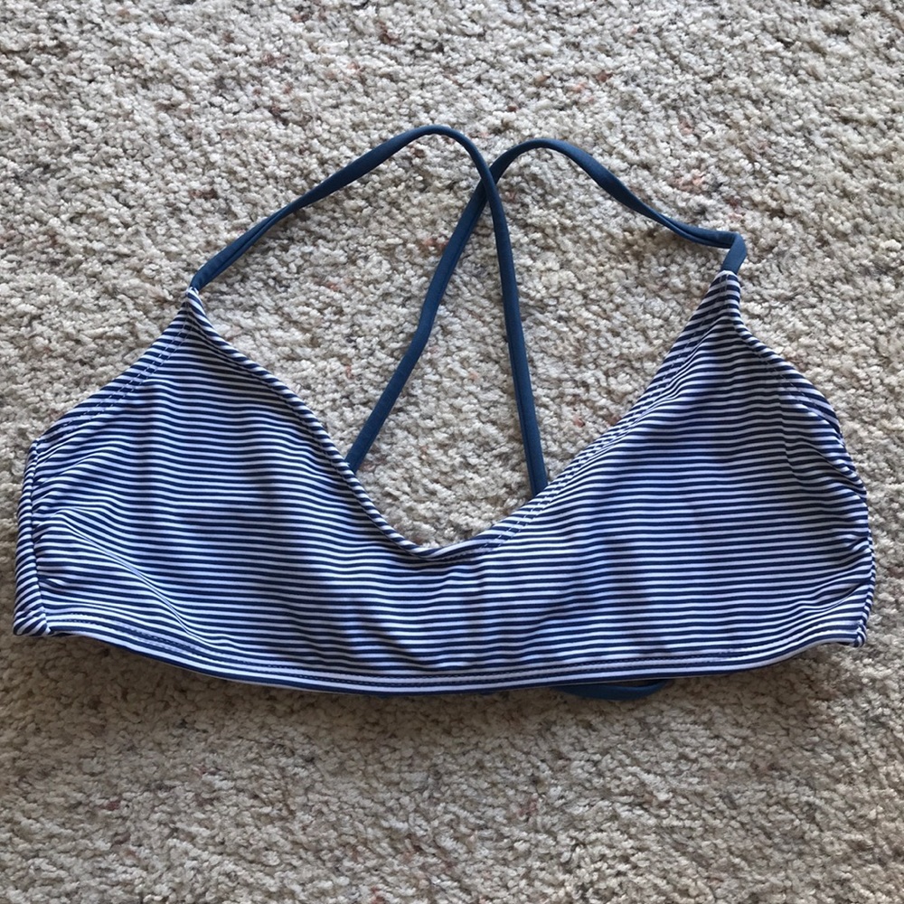 Brand new Blue and white strip bikini top